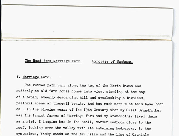 Photocopy of typed synopses