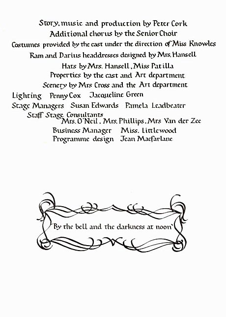 Rear cover of the Programme